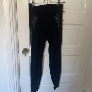 Athleta Size 2 Leggings with Faux Leather